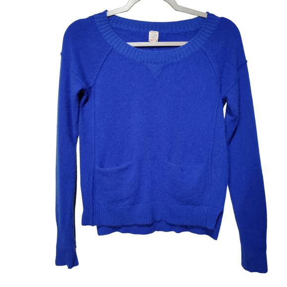 Maison Jules Women's Sz XS Royal Blue 100% Cashmere Sweater Soft Cozy Round Neck - Picture 1 of 5